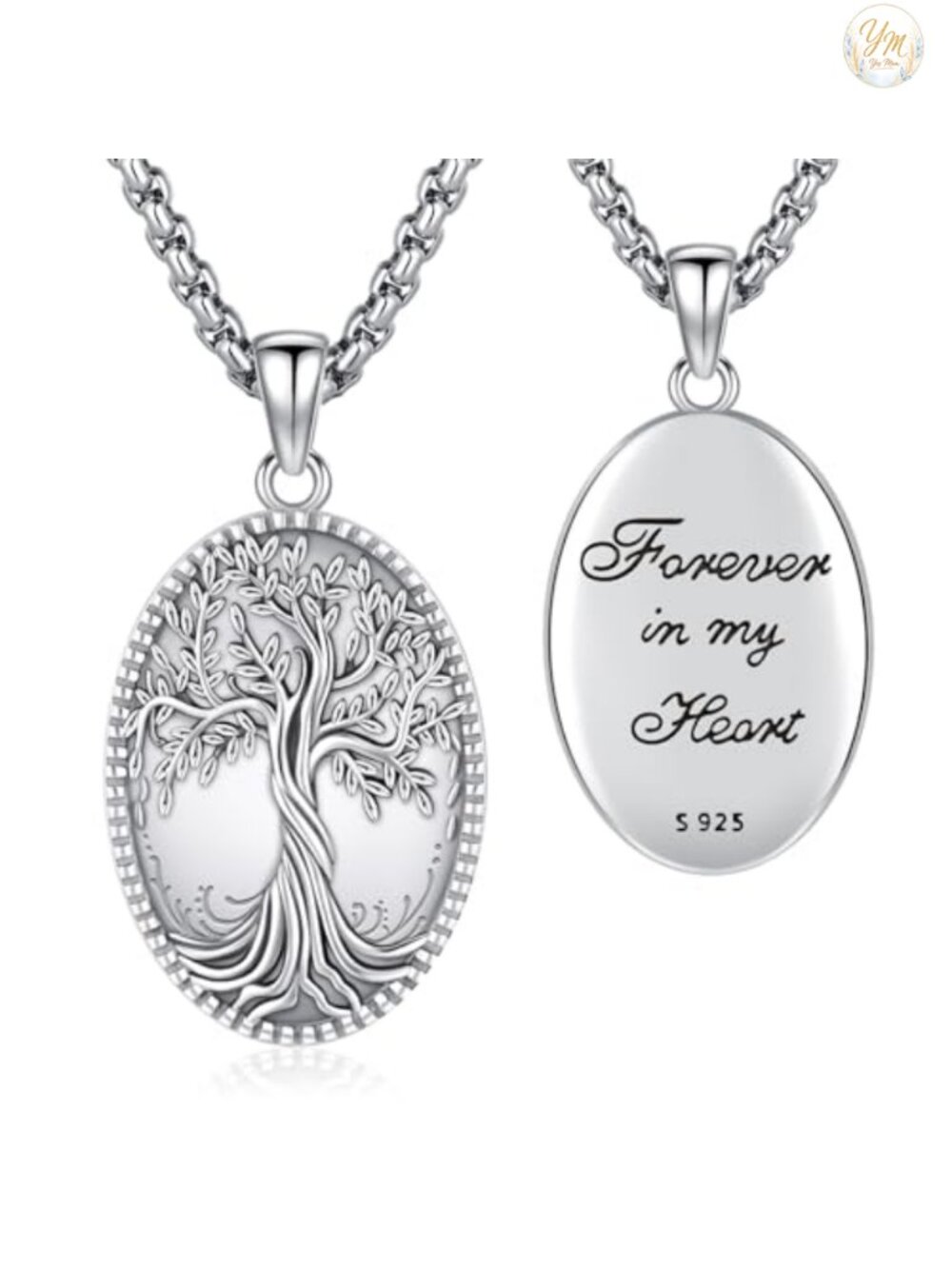 925 Sterling Silver Tree of Life Locket Necklace 22in Holds 2 Pictures Women Men